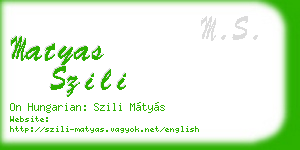 matyas szili business card